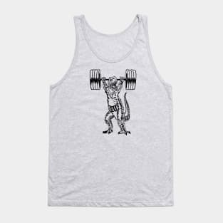 SEEMBO Dinosaur Weight Lifting Barbells Workout Gym Fitness Tank Top